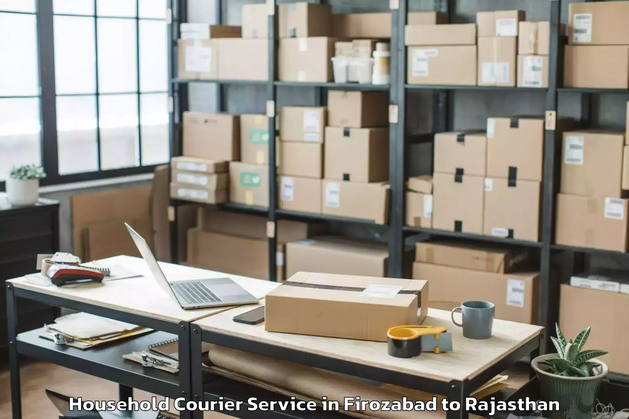 Easy Firozabad to Bari Sadri Household Courier Booking